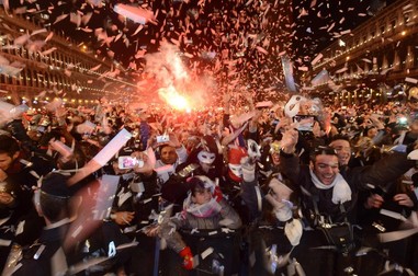 Mii de oameni sărbătoresc venirea Noului An în Veneția, 1 ianuarie 2013