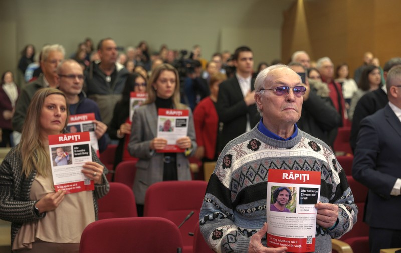 FOTO. 100 de zile de la începutul războiului. La București a avut loc o acţiune de solidaritate cu ostaticii răpiţi de Hamas în Fâşia Gaza