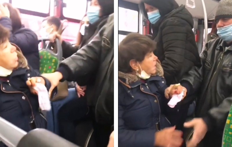 VIDEO | Femeie luată la bătaie într-un autobuz din Iași, pentru că nu purta mască de protecție