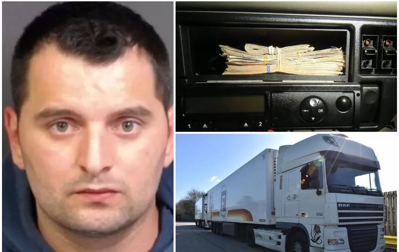 Șofer român de TIR prins cu aproape 50.000 de euro ascunși în cabină, lăsat fără camion și condamnat la 9 ani de închisoare, în Marea Britanie