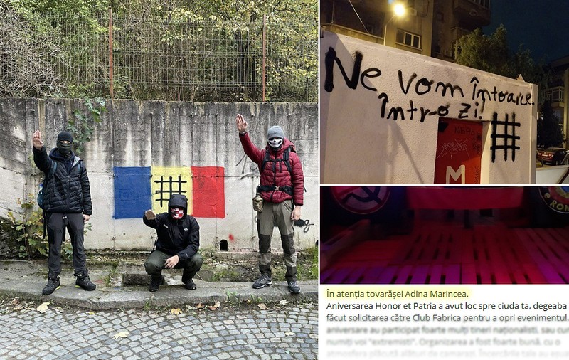 Concerte extremiste, „moartea homosexualilor” și amenințări pentru un colaborator Libertatea pe zidurile din Capitală