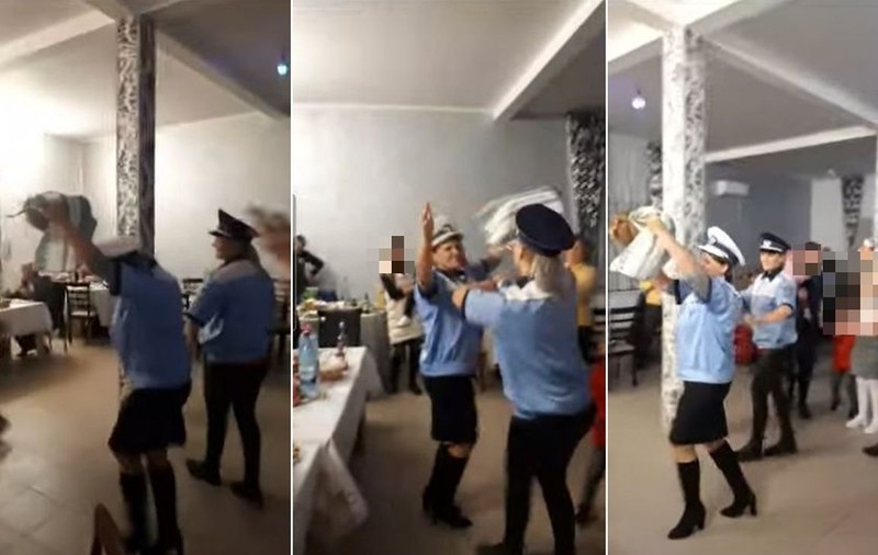 Femeile care au dansat „jocul găinii” îmbrăcate în poliţiste, la o nuntă din Vaslui, sunt cercetate penal