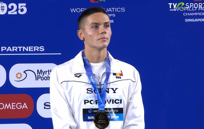 David Popovici, campion mondial: românul a câștigat aurul în finala de 200 m liber, la Singapore 