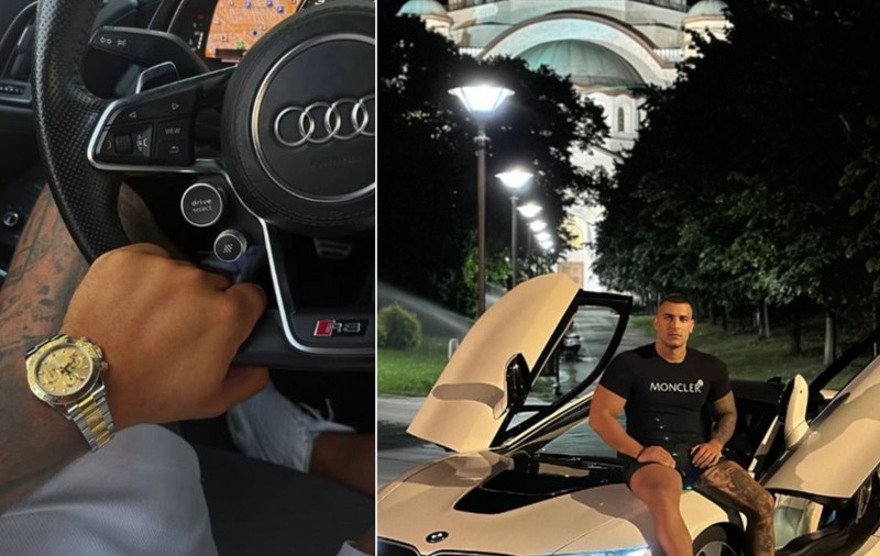 Conduce o mașină de lux de 220.000 de euro și poartă un Rolex de 26.000 de euro din aur. Cum a făcut Nikola bani, după ce a rămas repetent în liceu