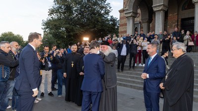 Nicusor Dan, Mitropolitul Banatului, ÎPS Ioan Selejan la Catedrala Mitropolitană, Timisoara