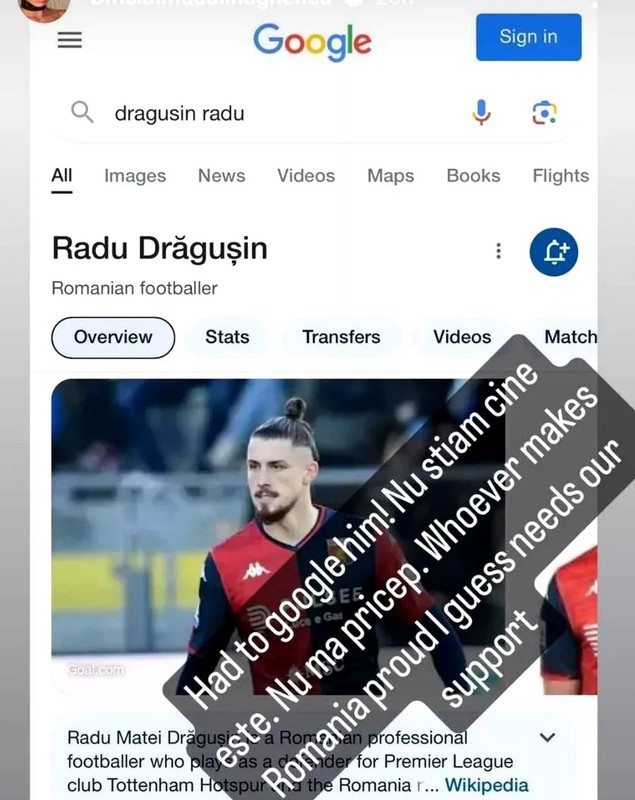 Mădălina Ghenea l-a căutat pe Google pe Radu Drăgușin: „Nu știam cine e”. Ce a spus despre fotbalistul transferat la Tottenham
