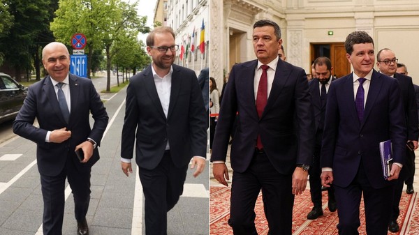 Ilie Bolojan, Dominic Fritz, Sorin Grindeanu, Nicușor Dan. Sursa foto: Facebook, Inquam Photos / Octav Ganea
