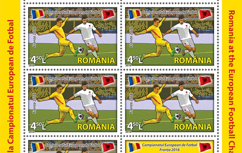 Euro 2016. Mărci poștale de colecție dedicate echipei naționale a României / FOTO