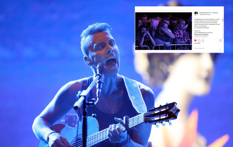 Singura fotografie din România postată pe contul său de Asaf Avidan, după concertul de la București, aparține unui jurnalist Libertatea