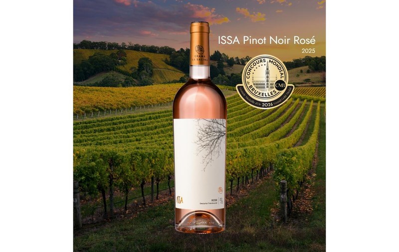 Un vin românesc, în top 5 la nivel mondial: ISSA Pinot Noir Rosé, dublu medaliat la Concours Mondial de Bruxelles