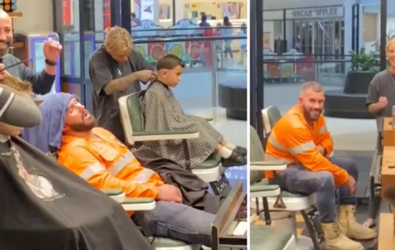 Clip viral cu un muncitor australian epuizat care a adormit într-o frizerie. După cât timp s-a trezit