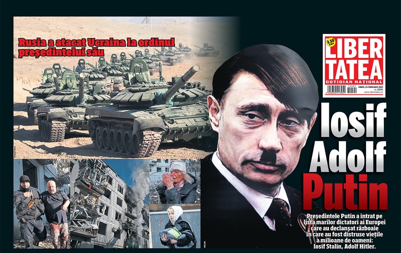 Pagina întâi a Libertății de azi: Iosif Adolf Putin! Omul care a aruncat pacea Europei și a lumii în aer
