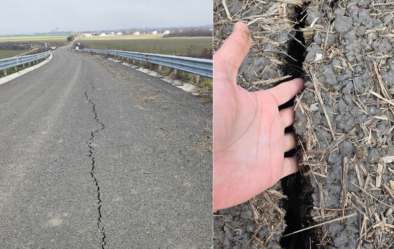 Crăpături în asfalt și la parapet pe Autostrada Bucureștiului A0, în zona Balotești: Ce spune CNAIR