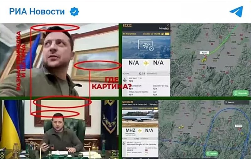 Propaganda Kremlinului susține că Zelenski nu s-ar afla la Kiev, ci la Brașov