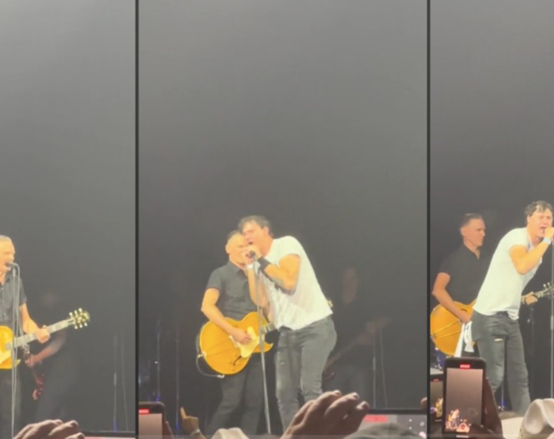 Momentul în care un fan sare pe scenă în timpul concertului lui Bryan Adams, îi smulge microfonul și începe să cânte. Reacția artistului