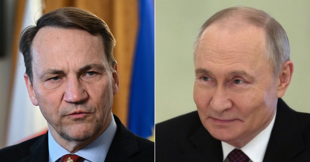 Colaj Radek Sikorski și Vladimir Putin