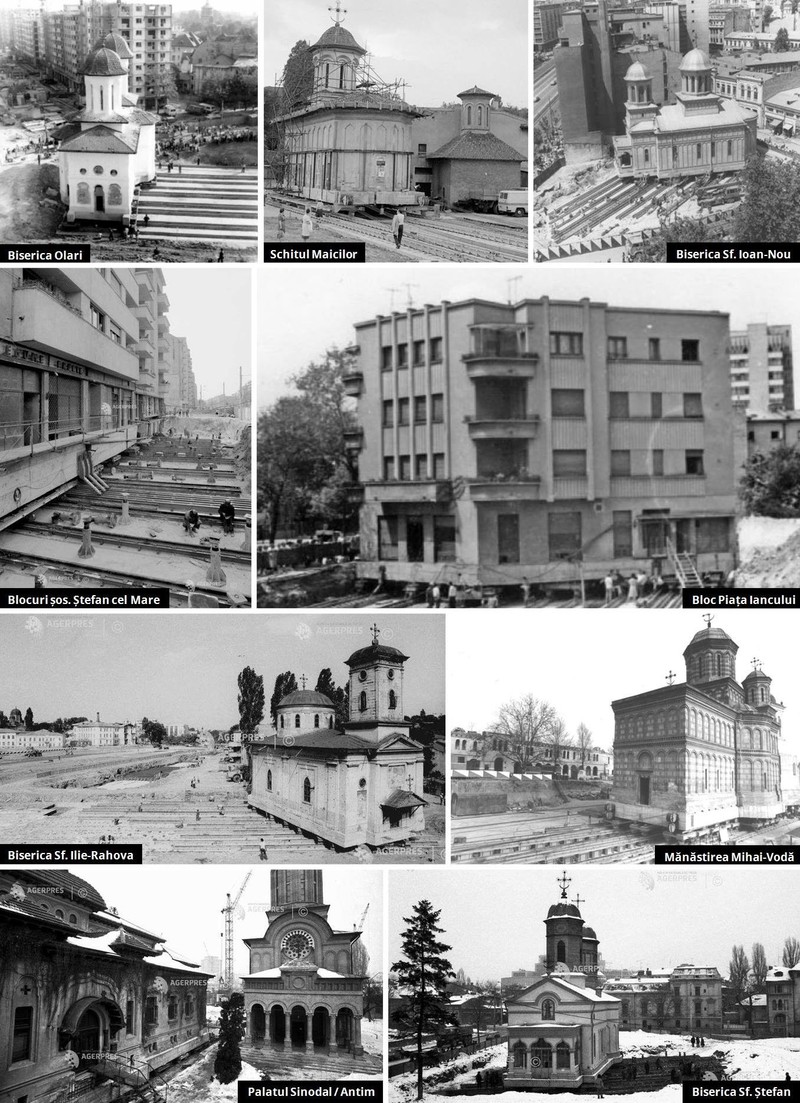 Bisericile pe care Eugeniu Iordachescu le-a mutat în București, din 1985 până în 1988 FOTO Facebook Rezistența Urbană