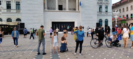 Începutul concertului de Ziua Independenței Ucrainei în Timișoara. Foto: Vlad Marko Tollea