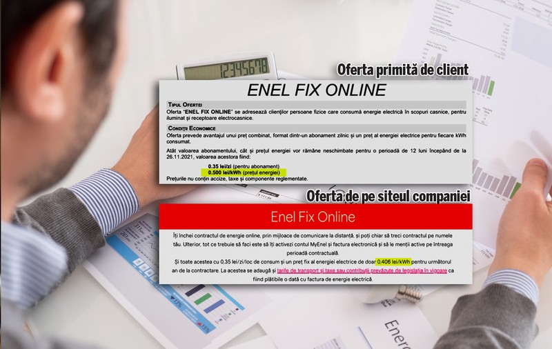 Enel a trimis unui client o ofertă cu preț mai mare decât cel afișat pe site-ul companiei. „Este pur şi simplu jaf!“