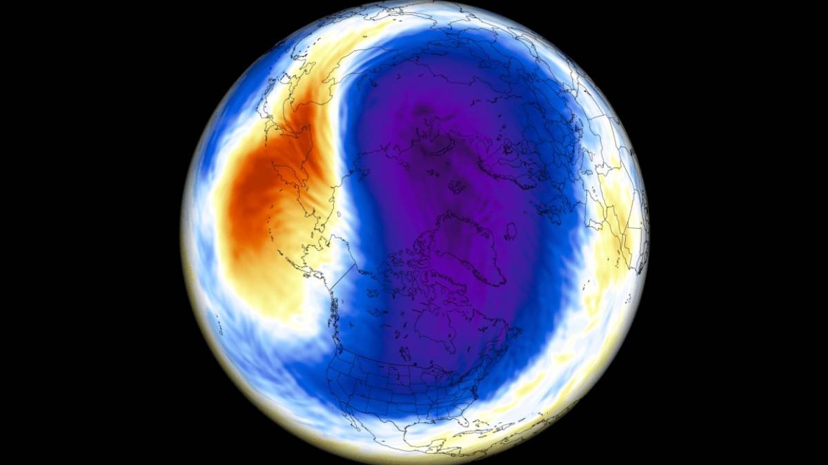 Vortexul polar se formează deja deasupra Arcticii și pornește sezonul mai puternic decât anul trecut. Foto: Severe Weather Europe