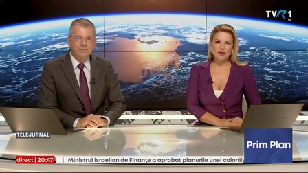 Eugen Rusu și Alina Stancu, la jurnalul de joi seară. Foto: captură TVR