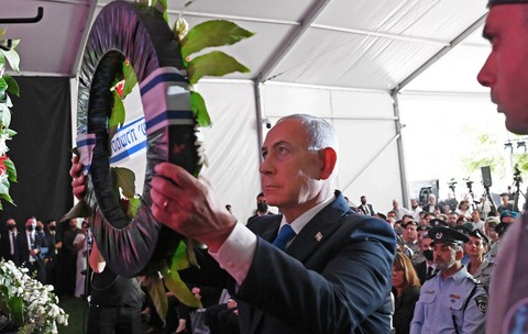 5 octombrie 2026, Muntele Herzl din Ierusalim - Benjamin Netanyahu comemorează victimele masacrelor din 7 octombrie 2023 într-un eveniment la cimitirul militar național Sursa foto: Profimedia