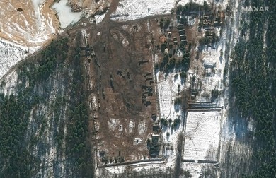 Nouă imagine din satelit cu trupele rusești din Belarus, la granița cu Ucraina | Foto: EPA