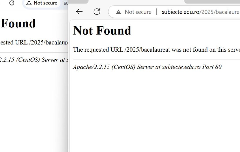 Eroare 404 pe site-ul Subiecte.edu.ro la publicarea baremelor de Bac 2025