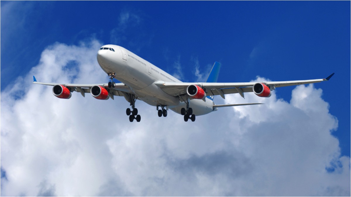 Un avion aflat în timpul zborului.
