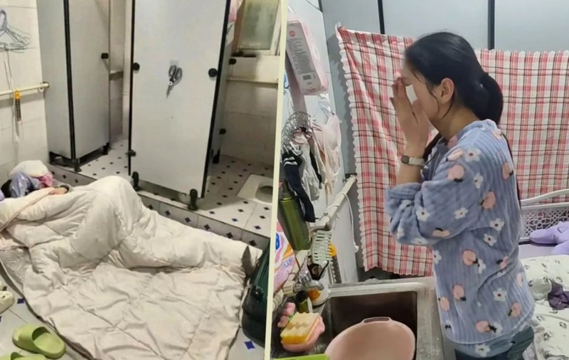 O tânără de 18 ani plătește chirie 7 dolari pe lună ca să doarmă în toaleta magazinului de mobilă în care e angajată