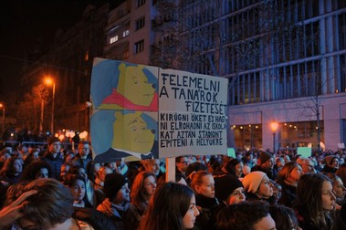 Protestul profesorilor din Budapesta, 3 decembrie 2022 | Foto: Profimedia