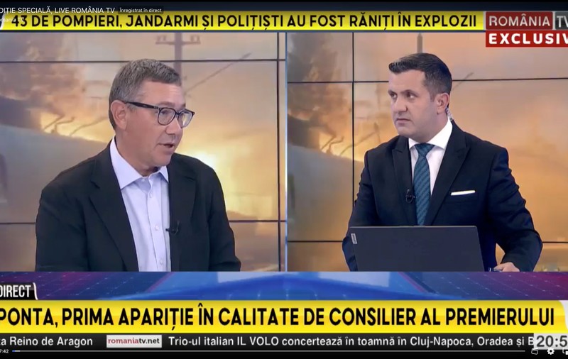 Un interviu la România TV: Victor Ponta vorbește continuu, moderatorul clipește, ca să nu-l deranjeze