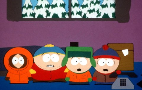 Personajele din South Park, în timp ce privesc uimite spre cameră