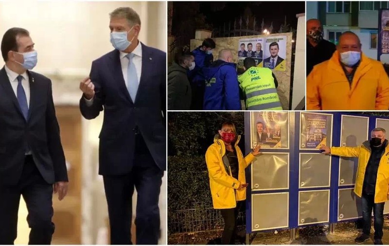 La cinci ore după ce Iohannis și Orban cereau restricții pe timp de noapte, liberalii din teritoriu ieșeau la afișe și la fotografii