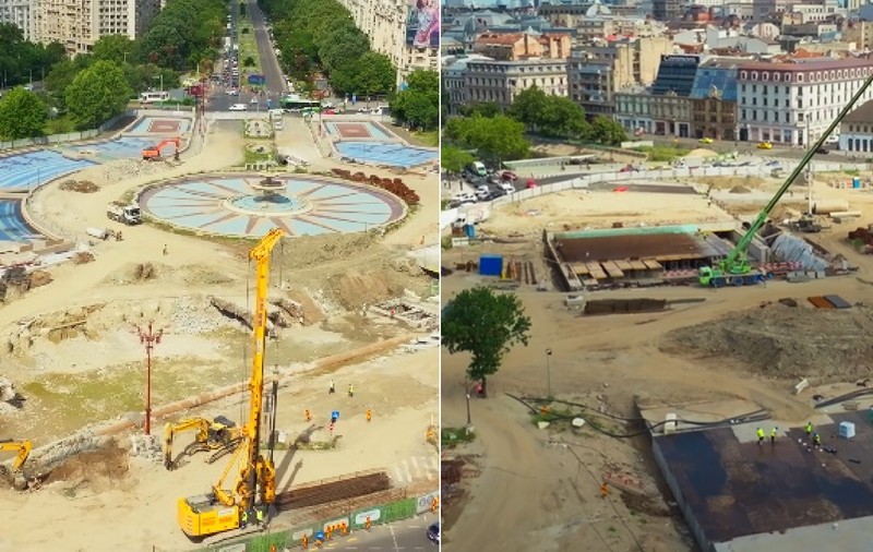 Stadiul lucrărilor la Planșeul Unirii: Demolarea vechii structuri a ajuns la 95%, iar noua construcție este realizată în proporție de peste 65%