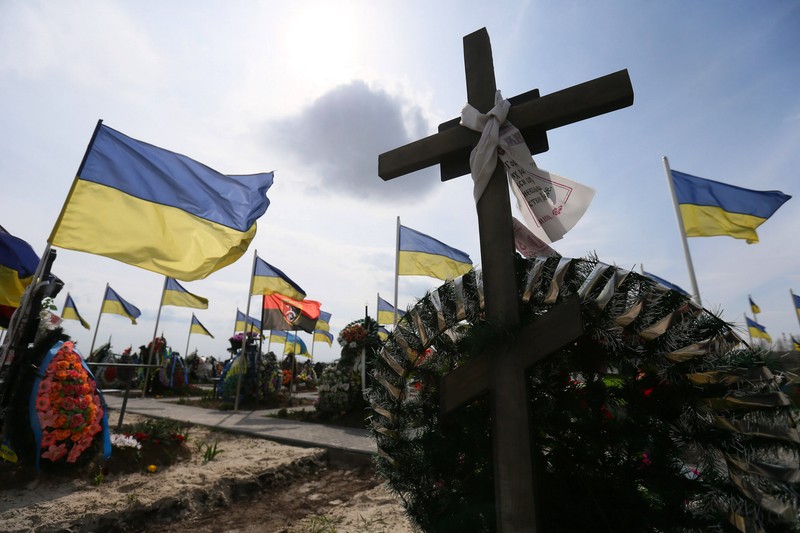 Cimitirul în care sunt îngropați soldații ucraineni în orașul Brovary, 11 aprilie 2023. Foto: Imago
