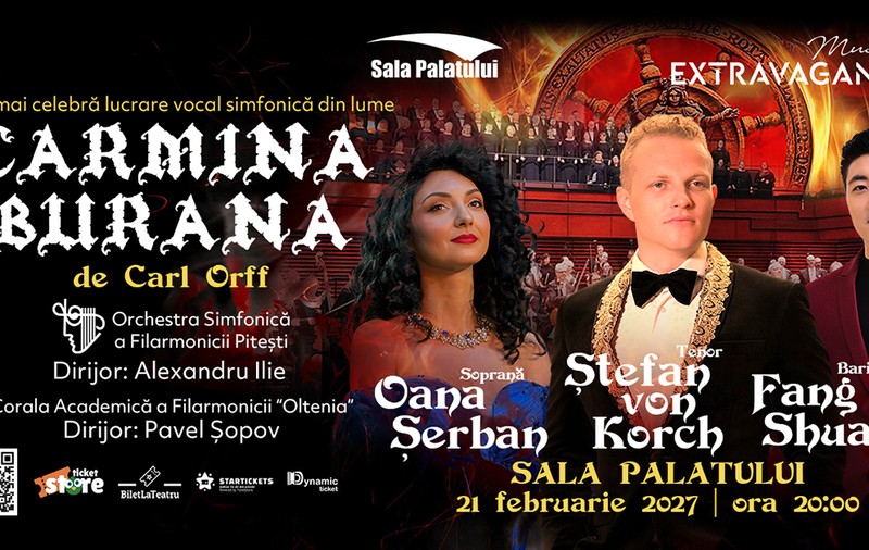 CARMINA BURANA – punere grandioasă în scenă pe 21 februarie 2027 la Sala Palatului, cu tenorul Ştefan von Korch în linia solistică
