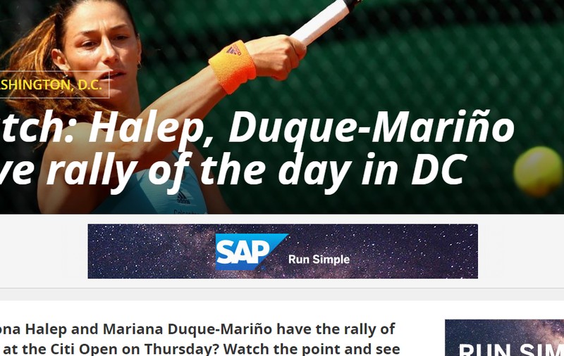 Schimb de mingi spectaculos la meciul Simona Halep - Mariana Duque Marino. WTA l-a declarat punctul zilei la Washington / VIDEO