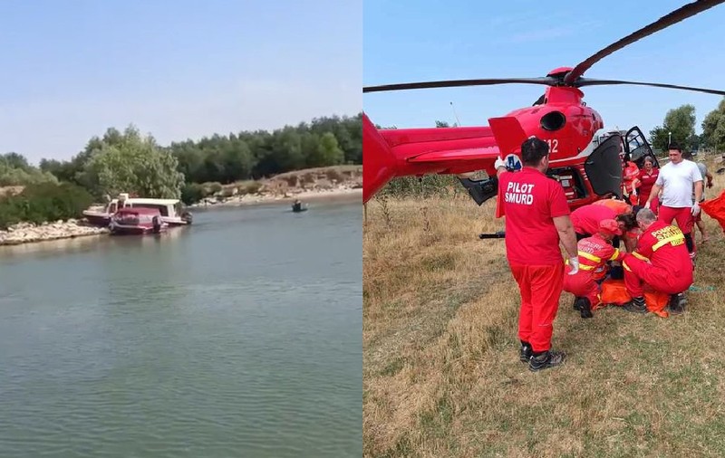 O barcă a intrat în mal la Maliuc, Tulcea. 12 persoane erau în ambarcațiune. A intervenit elicopterul SMURD