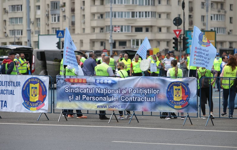 Sindicatul polițiștilor a protestat din nou în Piața Victoriei