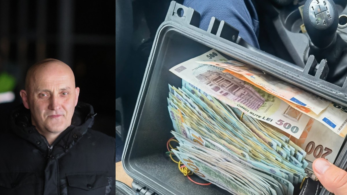 Horațiu Potra și banii descoperiți de oamenii legii asupra sa.