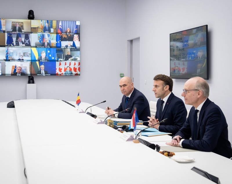 Ilie Bolojan, după discuțiile de la Paris cu Emmanuel Macron și videoconferința cu liderii europeni: „Suntem în vremuri dificile. Vrem o pace justă în Ucraina”