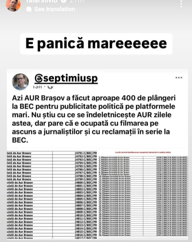 AUR a făcut sute de plângeri la BEC împotriva influencerilor care spuneau public cu cine vor vota: „Este blocarea exprimării libere”