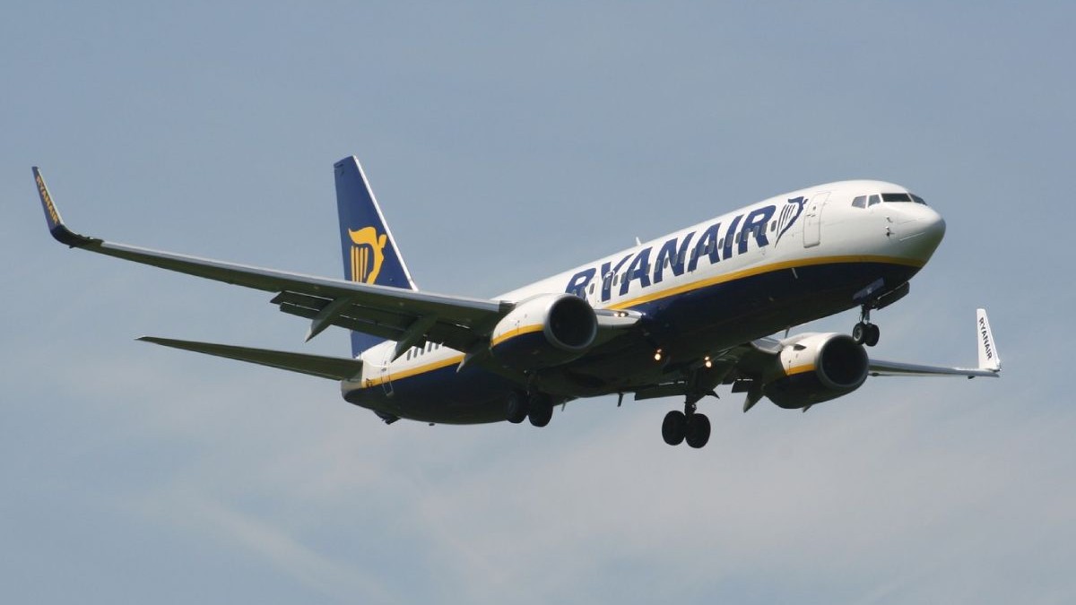 O aeronava Ryanair in zbor