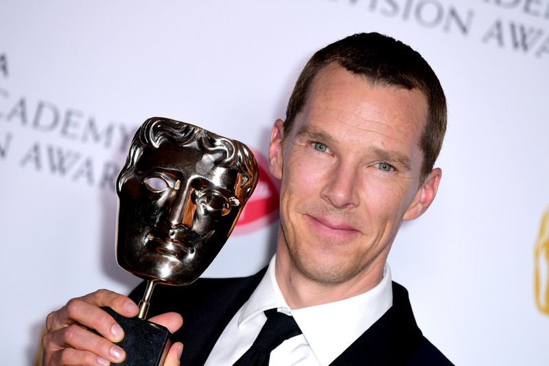 Benedict Cumberbatch in the press room after winning the award for Best Actor at the Virgin Media BAFTA TV awards, held at the Royal Festival Hall in London. May 12, 2019 BAFTA