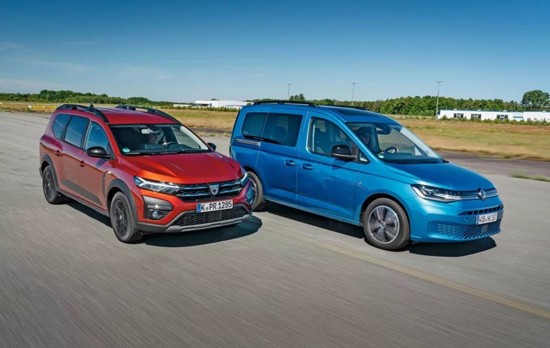 Nu sunt sportive, dar sunt de top pentru pasageri: VW Caddy 1,5 TSI versus Dacia Jogger TCe 110