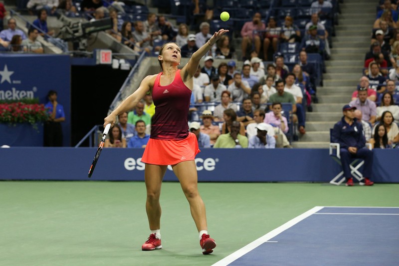 September 5, 2015 - Simona Halep in action in a women's singles third-round match against Shelby Rogers during the 2015 US Open at the USTA Billie Jean King National Tennis Center in Flushing, NY. (USTA/Andrew Ong)