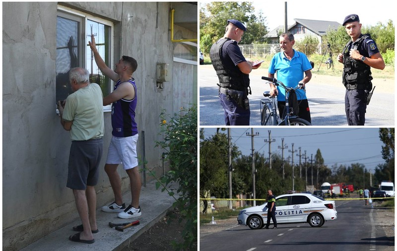 IMAGINILE DIMINEȚII LA CREVEDIA. Oamenii își repară casele, afectate și la 800 de metri de exploziile de la stația GPL. „Ne-au căzut ferestrele, au ieșit din balamale”