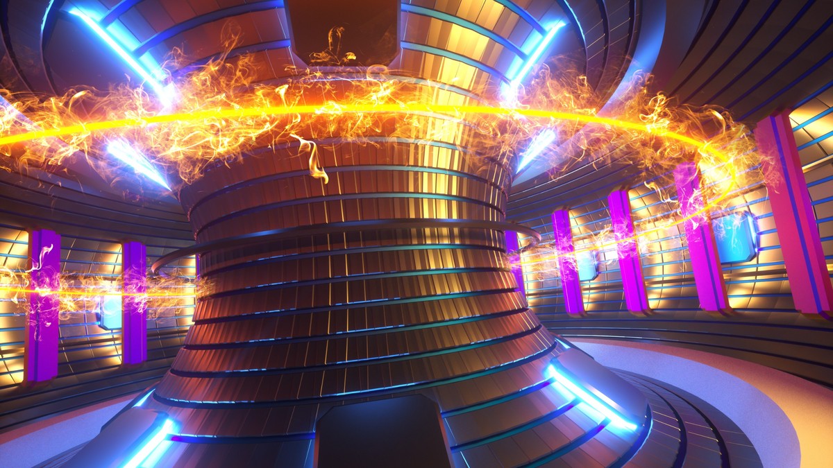 Randare 3D a unui reactor nuclear cu plasmă
