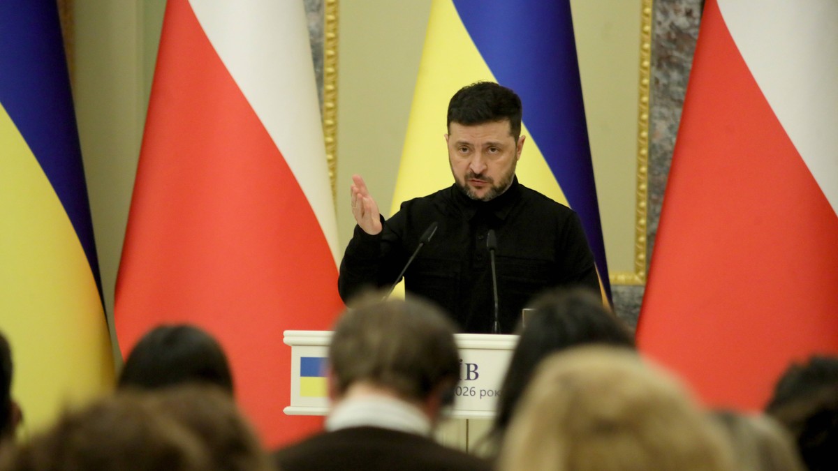 Volodimir Zelenski, într-o conferință de presă Foto: IMAGO
